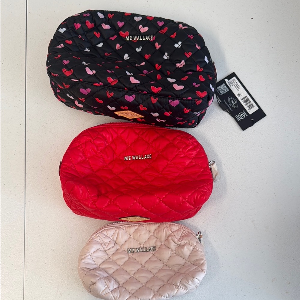 MZ Wallace Quilted Heart Pouch Set